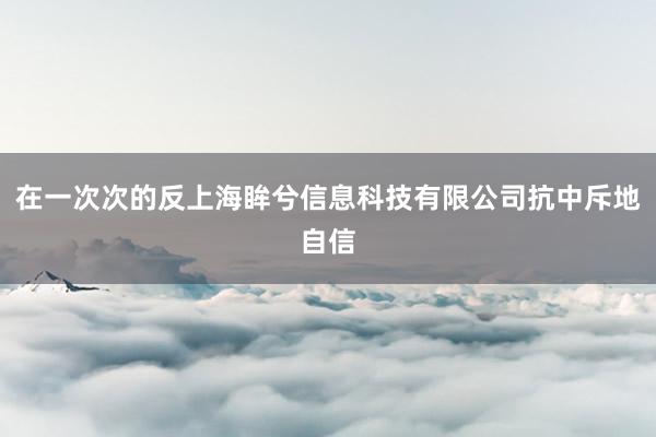 在一次次的反上海眸兮信息科技有限公司抗中斥地自信