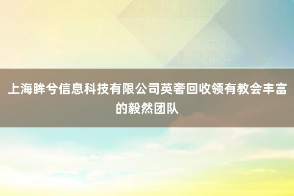 上海眸兮信息科技有限公司英奢回收领有教会丰富的毅然团队
